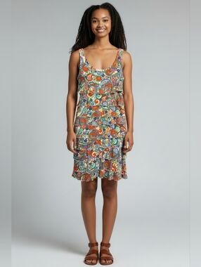 NWOT...Lulu B SPF 50 Sleeveless Paisley Tiered Midi Dress Women’s Size Small